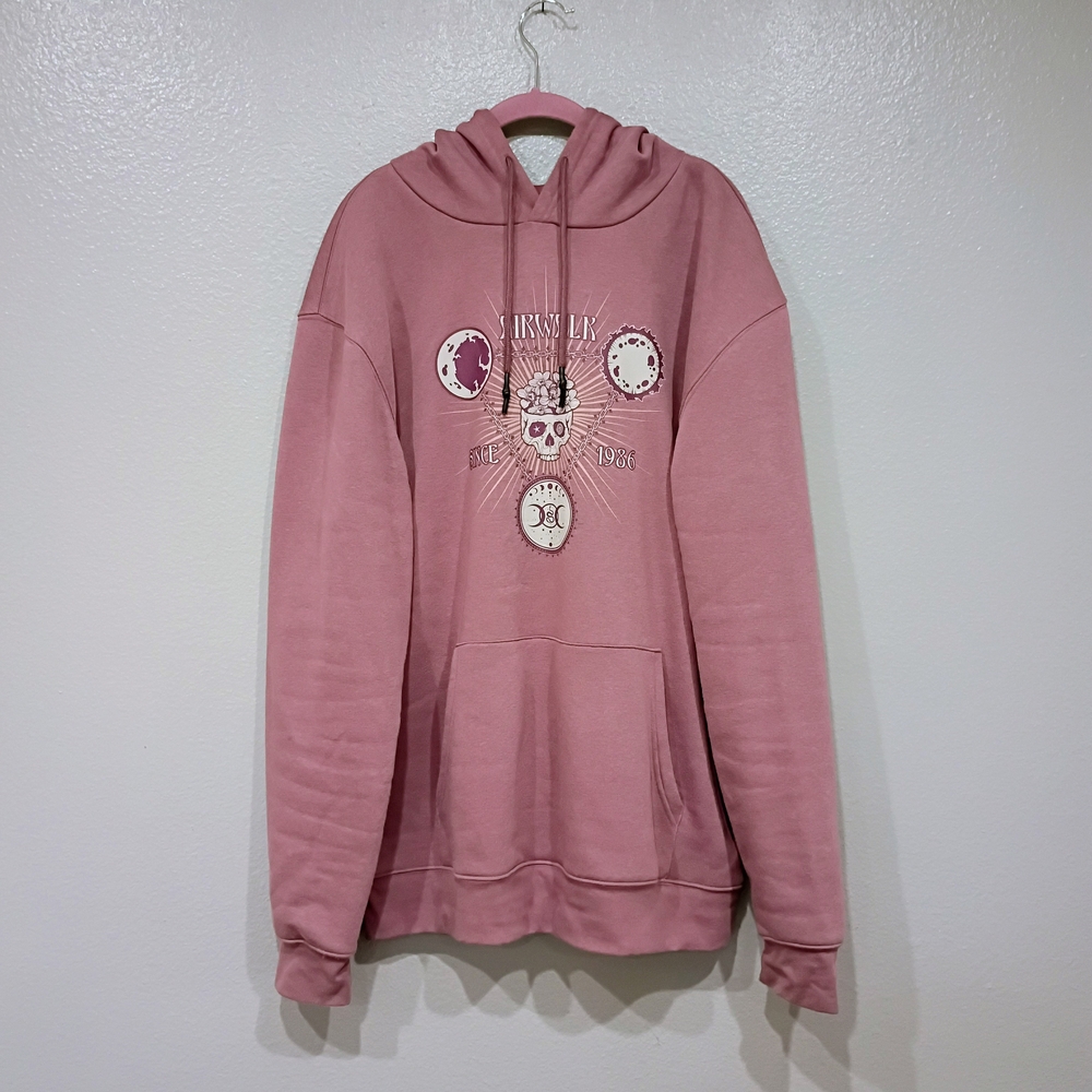 Airwalk Dusty Rose Graphic Pullover Hoodie Sweater